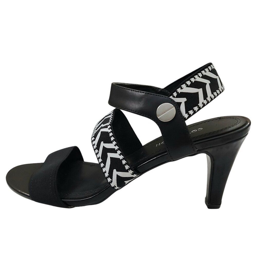 Covington Heel Shoes Womens 7.5 Black White Comfortable Lightweight Chic Retro